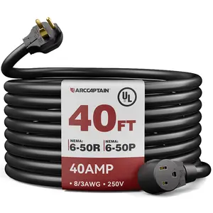 ARCCAPTAIN  8 AWG Extension Welder Cord 40Amp Heavy Duty Welding Cord,summervibes