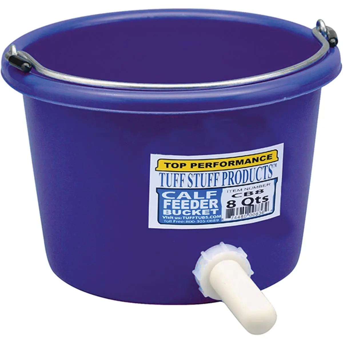 Tuff Stuff Products CB8 Model Plastic Calf Feeder Bucket - 8 qt, 12x12x12 in