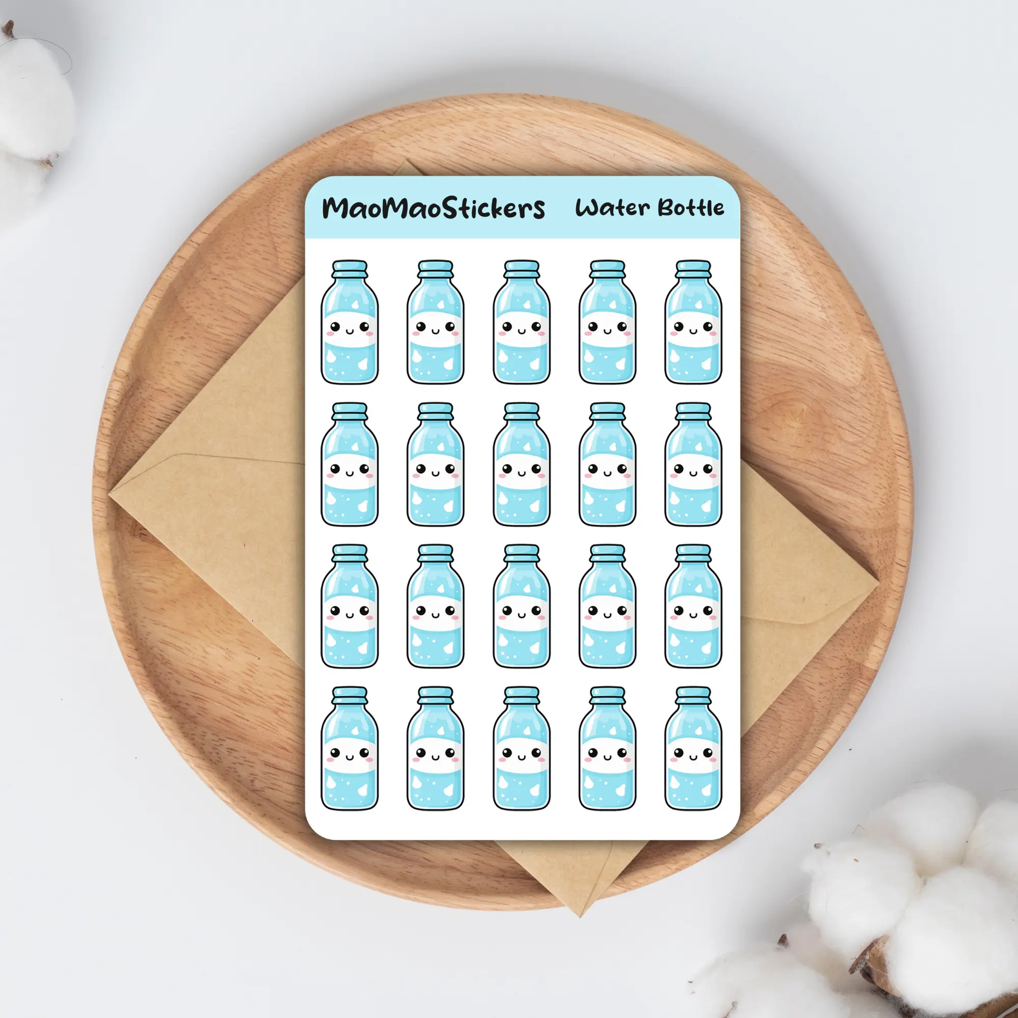 Water Bottle Sticker Sheet, Daily Reminder Stickers, Self-Care Sticker Sheet, Planner Sticker Sheet