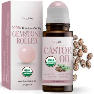 Castor Oil Roll On - USDA Organic 50ml Essential Oil for Healthcare & Fitness Castor Oil Roll On - USDA Organic 50ml Essential Oil for Healthcare & Fitness