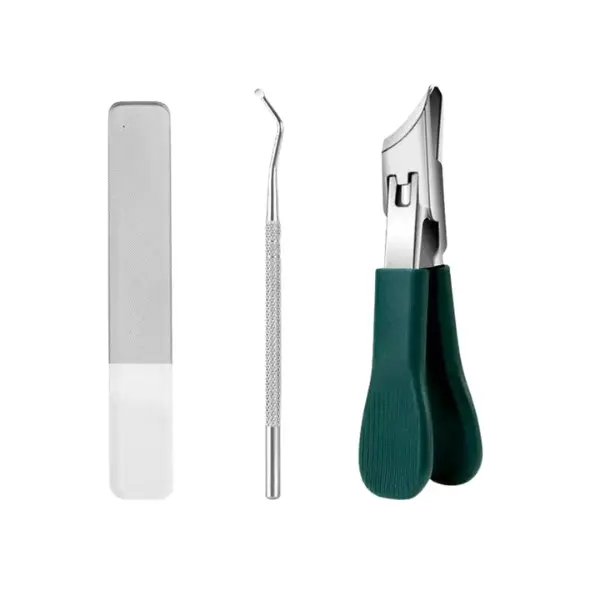 3-Piece Eagle-Beak Diagonal Nail Clippers Set - Large Opening, Splash-Proof Stainless Steel Manicure Nail Supplies for Fingernails & Toenails, Thickened Design