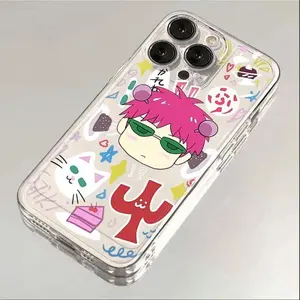 Hot Comics Saiki Kusuo Cute Kitty Boy Phone Case For iPhone 17 Pro Max Air 16 15 14 13 12 11 Mini Pro Max X XR XSMax 7 8 Plus & Samsung Galaxy S25 Ultra S24 S23 S22 S21 Plus Soft TPU Cover, Accessories, Smartphone