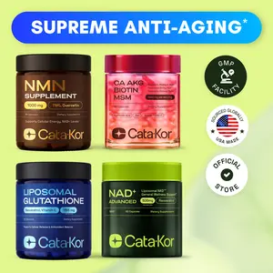 Cata-Kor Supreme Anti-Aging - Liposomal Glutathione 500 mg, NMN 1000 mg, NAD+ Advanced 500 mg, CA AKG 1000 mg, Biotin, MSM, TMG, Hyaluronic Acid