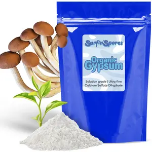 Surfin' Spores Gypsum Powder - Ideal for Mushroom Substrate, Grain, and Soil, Promotes Healthy Mycelial Growth, Rich in Calcium and Sulfur, Enhances Root Strength & Fertility - Premium Lab-Grade