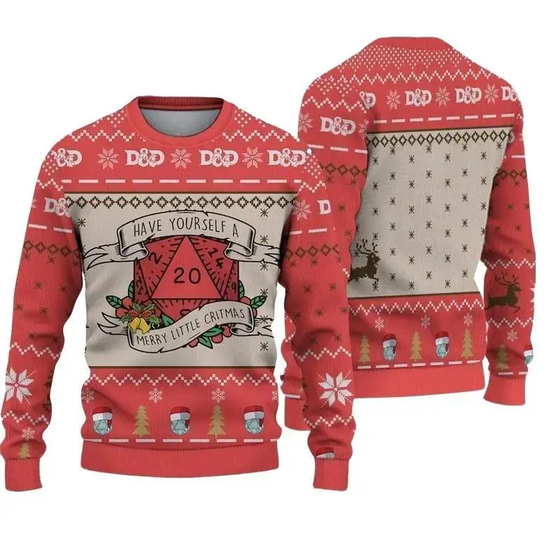 Christmas Dnd Ugly Sweater, Dungeons And Dragons Sweater, D&D Christmas Sweater, Dungeon Master Sweater, Gaming Ugly Sweater