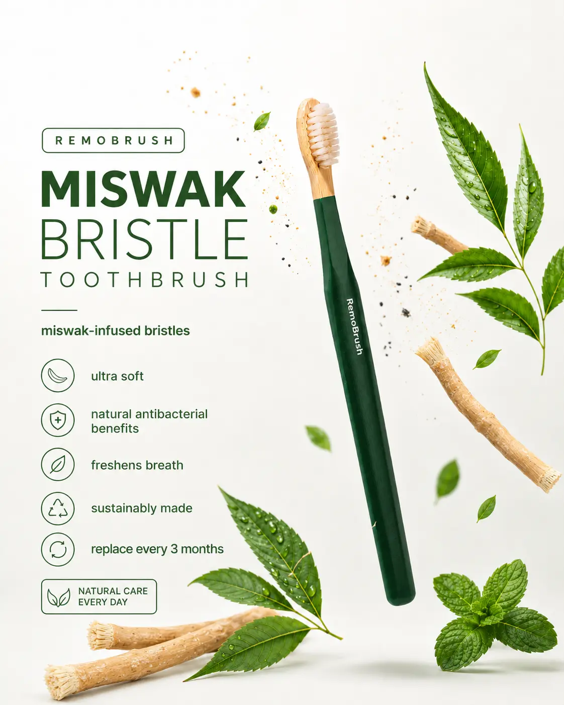 RemoBrush – Miswak Bristles Bamboo Toothbrush RemoBrush – Miswak Bristles Bamboo Toothbrush
