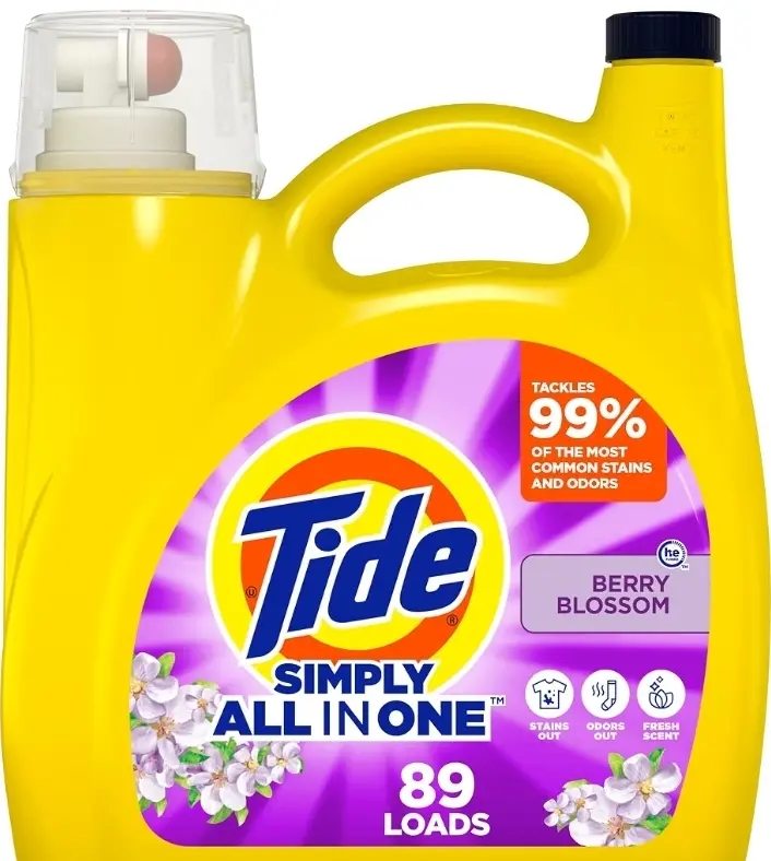 Tyde Symply All-in-1 Liquid Laundry Detergent, Berry Blossom Scent, Household Cleaner for Stain Removal