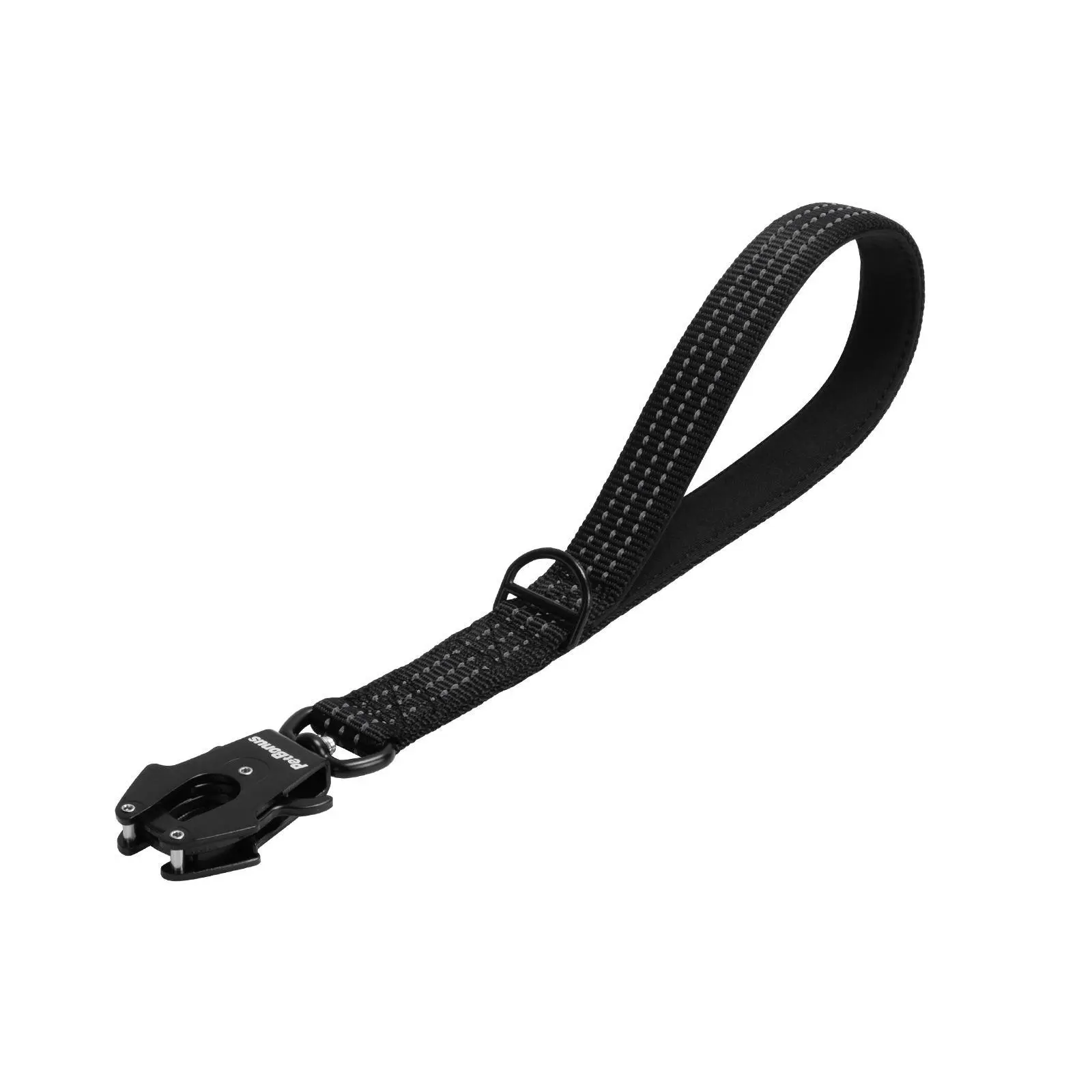 PetBonus Heavy Duty Short Nylon Right-Hand Dog Traffic Lead - 12in/18in/24in Lengths for Medium-Large Dogs, Quick Release Clip, Padded Comfort Handle, Reflective Strap, Metal D-Ring for Controlled Walks
