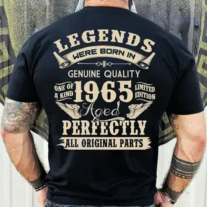 Vintage 1965 Birthday Shirt for Men, Legends were Born in 1965, Dad's Perfect Gift, 59th Birthday, Made in USA, 100% Cotton Fabric