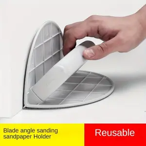 Self adhesive semi-circular sanding machine paper holder, Reusable tool holder for drywall, woodworking, DIY projects, Home, Ergonomic grip, space saving design