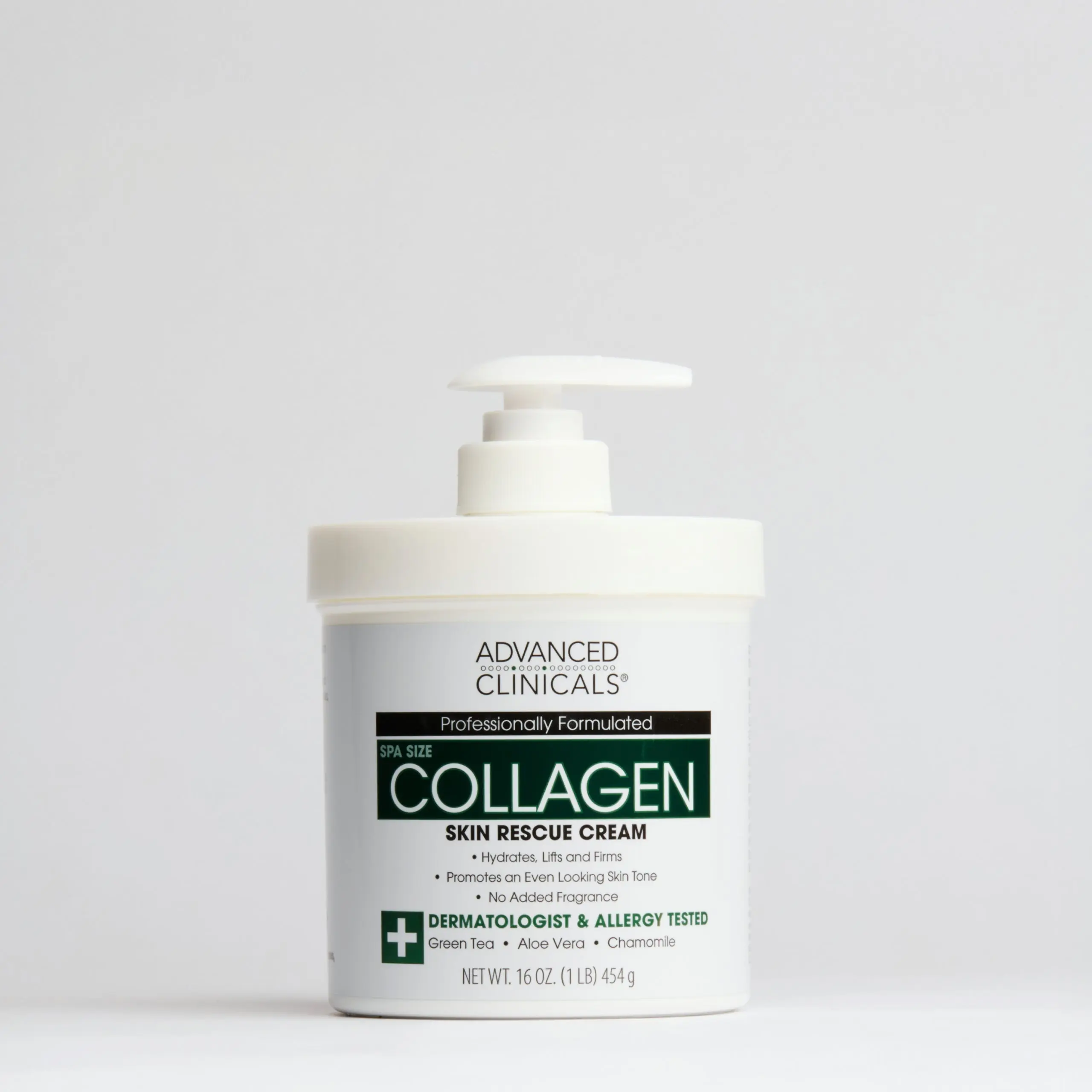 Advanced Clinicals Collagen Firming Body Cream Moisturizer - Tighten & Smooth Crepey Skin, Body Care Product with Green Tea & Chamomile to Restore Skin Texture