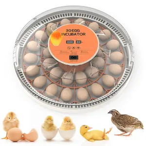 30/52 Egg Incubator with Automatic Turner, Digital Temperature and Humidity Display, and Built-in Egg Candler for Hatching Chickens, Quail, and Ducks