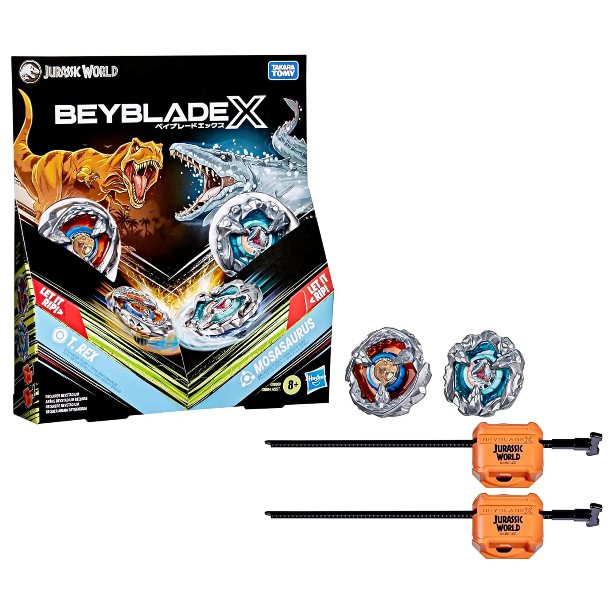 Beyblade X Jurassic World T. Rex vs Mosasaurus 2 Pack