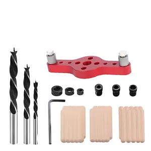 upgrade Premium Aluminium Drill Hole Guide Jig,Anti Corrosive Paint,Lightweight and,Multiple Drilling Positions,Comes with 3 Fixing Screws,Ideal for Woodworking DIY