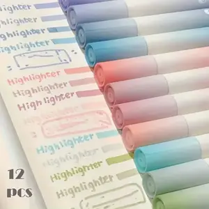 Morandi Color Gradient Highlighter Pens, Soft Pastel Colors, Elegant Notes Diary Art Supplies Drawing Supplies Set, Office School Use Art Materials