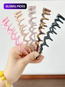 Wave Design Hair Hoop with Teeth, Fashionable Hair Accessories for Women & Girls, Minimalist Zigzag Headwear for Thick Hair, Zigzag Headband, Headbands Women
