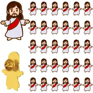 24pcs/30pcs  I Love Jesus Pin Mini Jesus Brooch for Boys and Girl Graduation Gift Sunday School Baptism Gifts Christian Gift for Wome Teacher Nurse Appreciation Gift