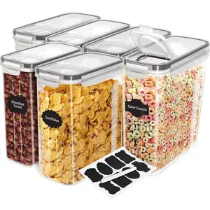 Choice of 2, 3, 4 Or 6 Clear Storage Food Containers & Cereal Dispensers