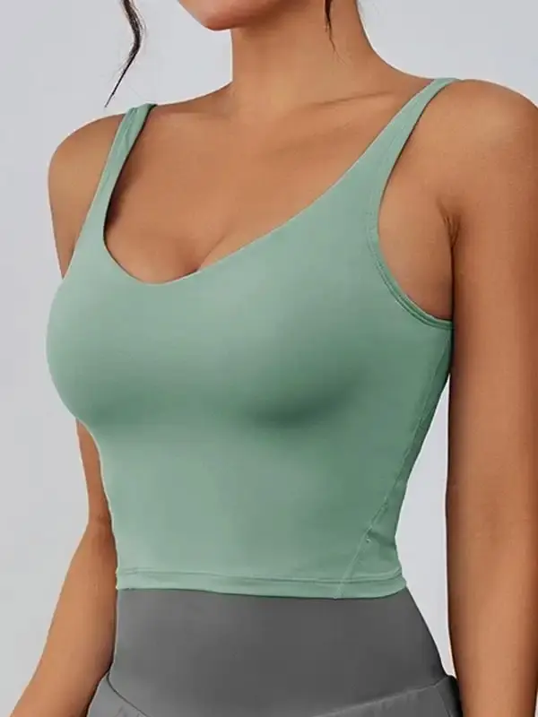 Women's Solid Sports Bra, Sporty Wide Strap Lingerie Top for Tennis Pickleball, Gym Clothes, Women's Clothing for Indoor Wear, Exercise