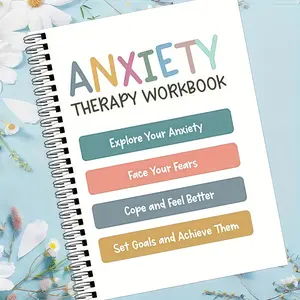 45 pages A5 Adult and Adolescent Anxiety Workbook, Guided journal, Self improvement journal, Interactive Self-Reflection and Cognitive Behavioral Therapy Exercises, Relaxation and Mental Health Tools, Worksheets for Anxiety, Depression, OCD-Self-Learning