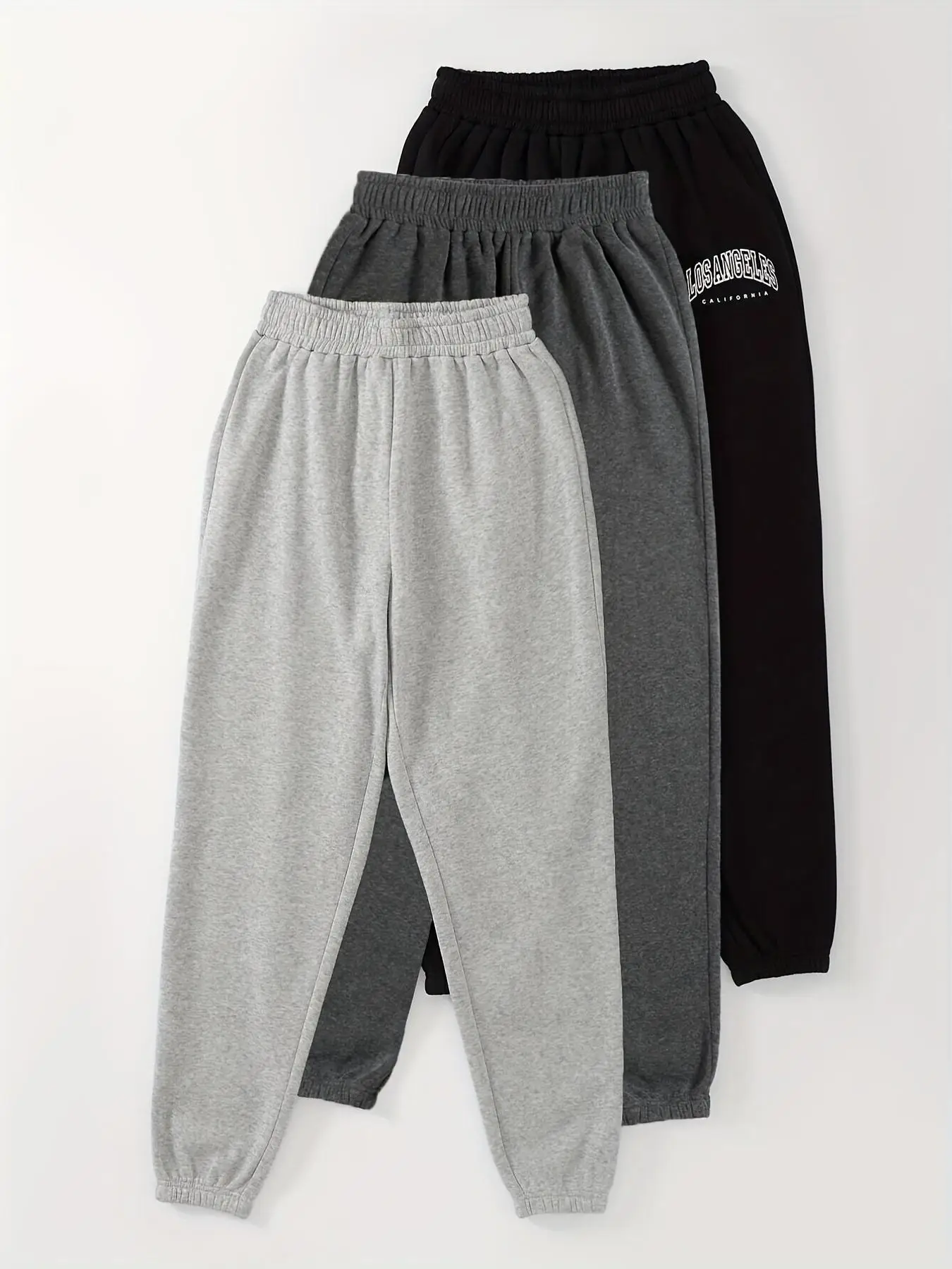 Women's Letter Print/solid Sweatpants without Pocket, Elastic High Waist Jogger Lounge Pants for Athletic Daily Wear Sports Outdoor, Sweatpants for Wo