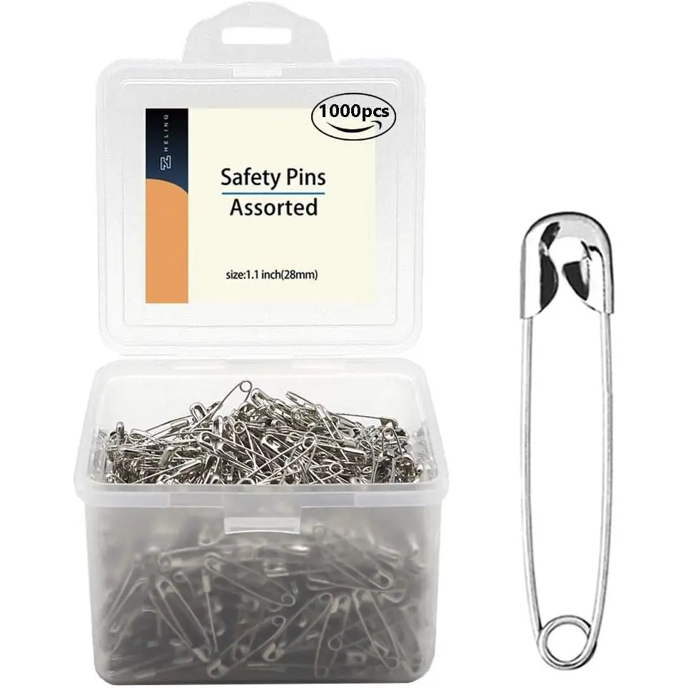 1000 count - 1.1 Inch Clips Tool Kit - Assorted Decorative Pins, Sewing Accessories