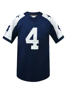 Embroidered Men's American Football Jersey Short Sleeve, Sweat Absorbing Rugby Jersey, Breathable T-Shirt Comfortable Sportswear Jersey Shirts