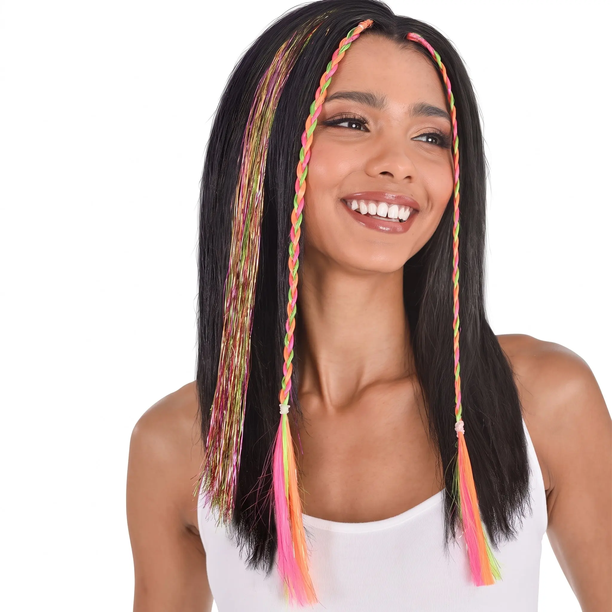 Bright Pink Tinsel Hair Extensions Bright Pink Tinsel Hair Extensions