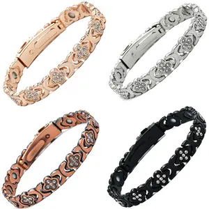 Four Leaf Clover Crystal Bracelet - Multi-Color Zinc Alloy Wristband for Men Women