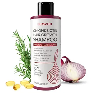 Lemcuh Onion & Biotin Hair Growth Shampoo: Infused With Natural Rosemary Tea Tree Oil Anti Hair Loss Treatment - Scalp Smooths Thincking Formula For Thinning Regrowth For Women Men 12.5 fl oz