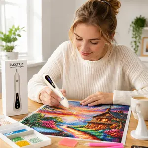Electric Diamond Painting Pen for Crafts – Adjustable 2-Stage Suction, Ergonomic and Comfortable Grip, Inclined Tip for Precise Placement, Perfect for DIY Gem Art Projects