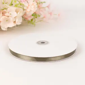 100 Yards 3/8" Dusty Sage Green Single Face Decorative Satin Ribbon