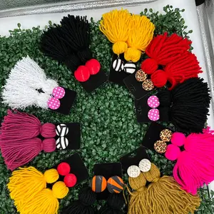 Button Tassel Earrings