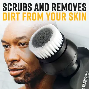 Bald Buddy Rotatable Exfoliating Brush Attachment for Ergonomic Shaver Gentle Facial Scalp Scrubber for Healthy Skin Hand Personal Bathroom Accessory