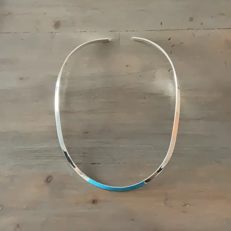 Silver Plated Smooth Oval Open Neckwire