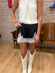 Midnight Lace Silk Detail Short