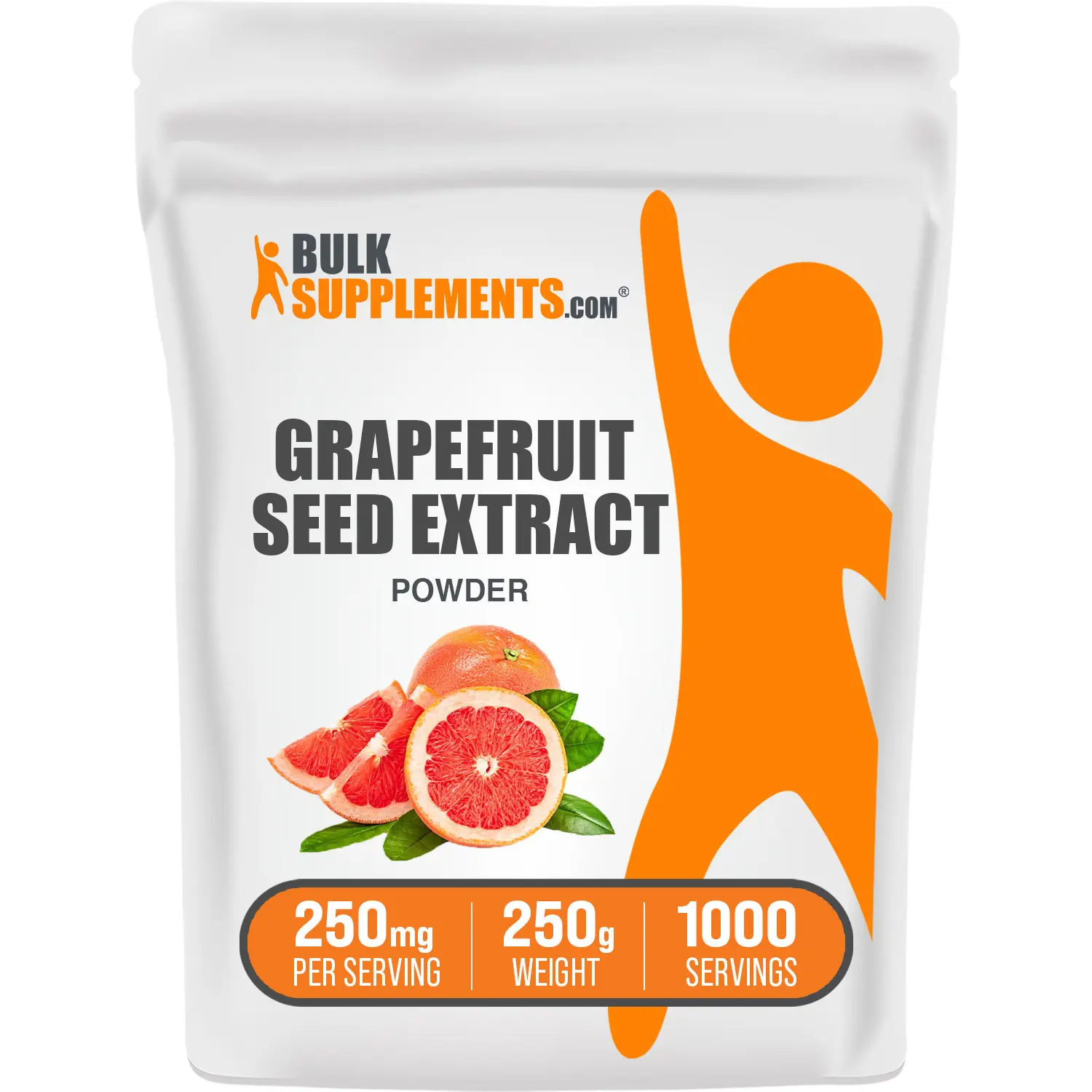 BulkSupplements Natural Gluten-Free Sugar-Free Grapefruit Seed Extract Digestive Wellness Powder - Antibacterial, Antimicrobial Daily Support - 250g Container, 250mg per Serving
