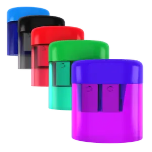 Manual Pencil Sharpeners - Double Hole For Pencil And Crayon, Receptacle Included, Assorted Colors