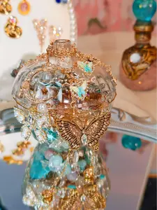 Fairy-Themed Jewelry Jar, Curated Alloy Accessory Set for Trending American Fashion Looks - Includes Decorative Display Container