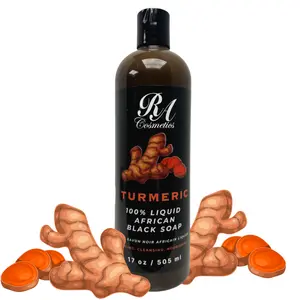 Liquid 100% African Black Soap w/ Turmeric - 17oz