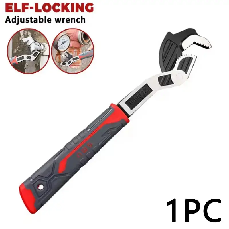 Multifunctional Self-locking Wrench，1-piece universal  tool, 10-inch, suitable for automotive  bicycle pipe repair, valve  pipe installation  maintenance tools, self-adjusting water pipe .