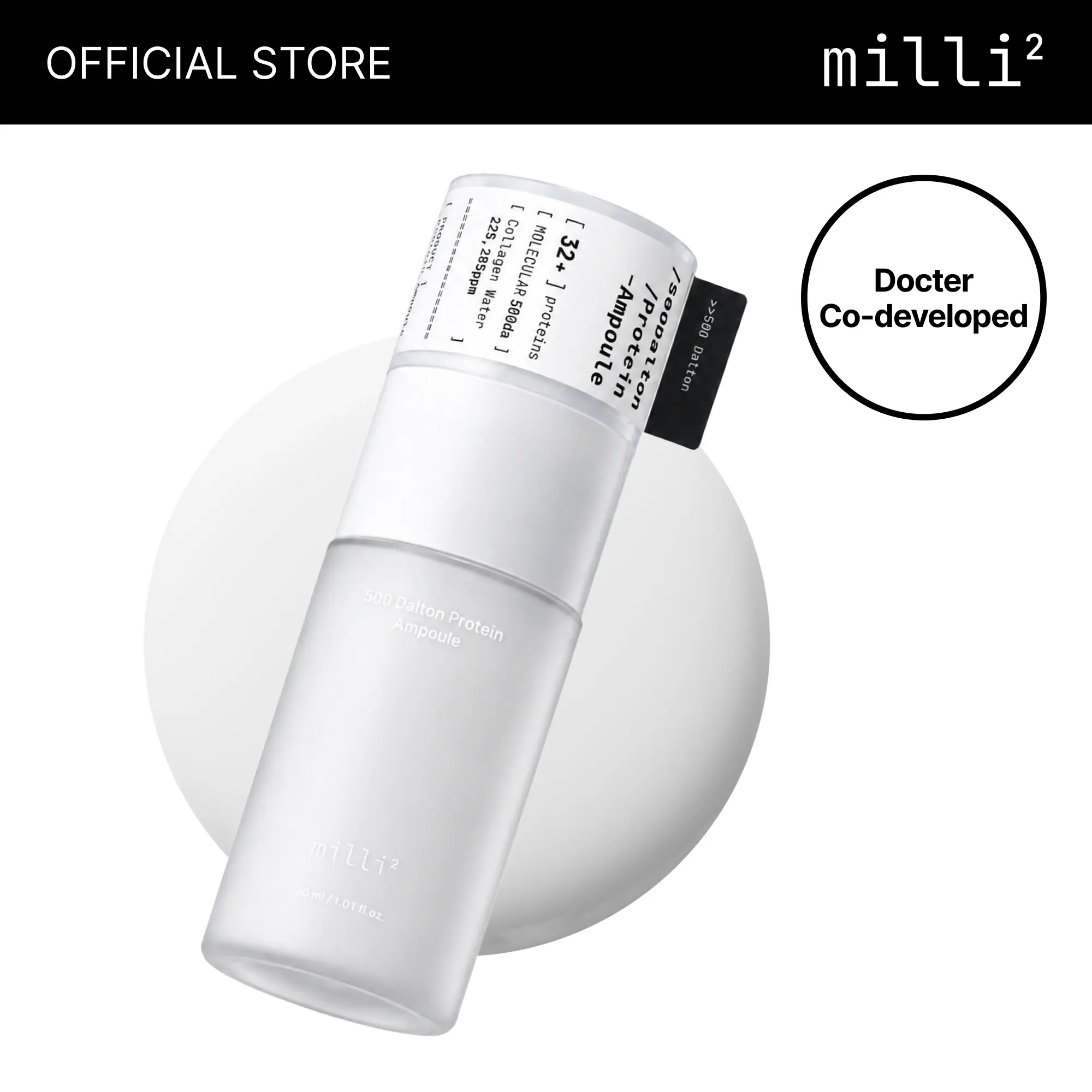 500 Dalton Protein Ampoule with 32 Collagen Peptide Complex, Korean Anti-Aging Firming Serum, Hypoallergenic Niacinamide Ampoule for Fine Lines, Loss of Elasticity & Uneven Tone, 1.01 fl.oz.