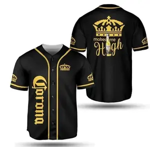 Corona Makes Me High Beer Alcohol Beverage Baseball Jersey Beer Baseball Jersey Shirt Gift For Friends Drinking gift for him gift for her birthday gift 4th of July Beer Baseball Jersey , trendy baseball jersey