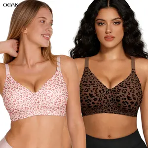 OEAK Womens Comfortable Jelly Strip Bras Wireless Seamless Full Coverage Bra Buttery Soft Everyday Tshirt Bra Convertible Bra