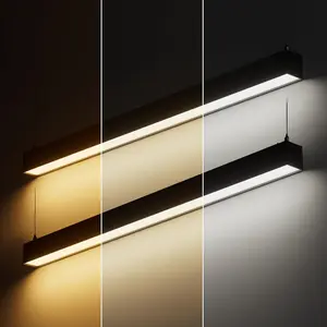LEONLITE 4FT Linkable LED Linear Light, Dimmable Architectural LED Suspension Office Lighting Fixture (2 Pack / 4 Pack)
