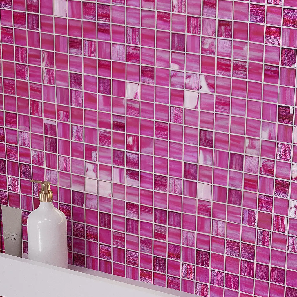 Fuchsia Pink 11x11 Glossy Matte Square Glass Mosaic Tile (20 Cases, 88.67 sqft/Pallet)