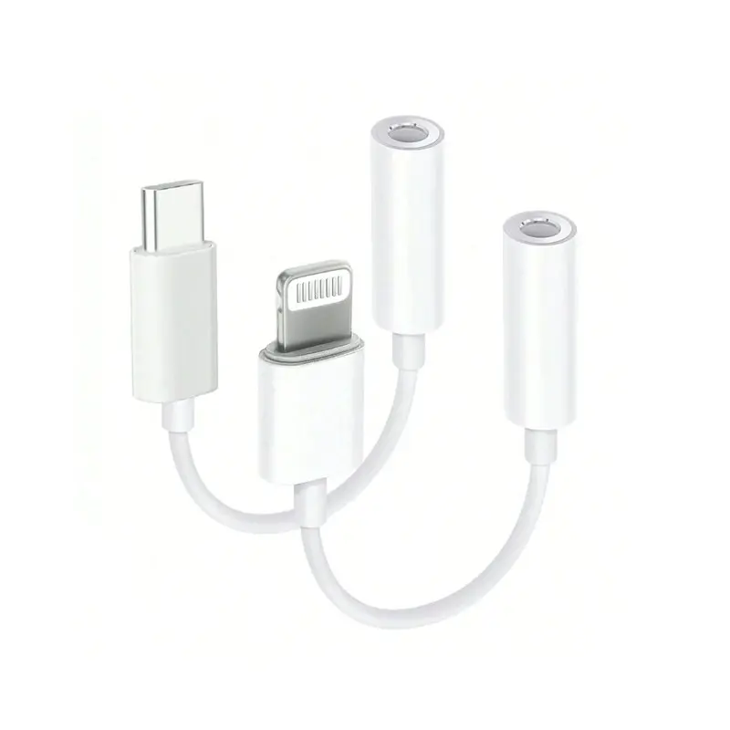USB-C/lightning to 3.5mm Headphone Adapter, Compatible with iOS Series, Tablet, Audio Cable Converter, Universal Serial Bus C Type Port, Audio Interface