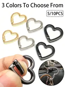 Metal Heart Shaped Spring Buckle, Keychain, Bag Hook, Extender Clip, Pet Leash, Luggage Hardware, Travel Accessory, DIY Crafts, Hanging Bag Buckle, Bags Hooks, Accessories For Bags, Purse Accessories