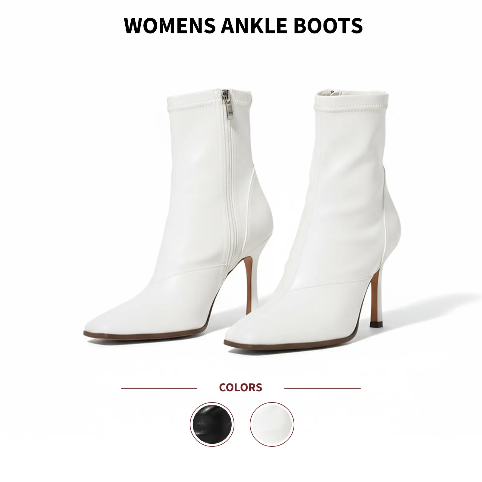 Women Ankle Boots Square Toe Stiletto Heet Side Zipper Comfy Lightweight Breathable Classic Chic Y2K Style Office Casual Party Date Wedding Night Club Prom Concert Photoshoot Graduation Outing Holiday Dress Travel Fall Elegant Modern Boots