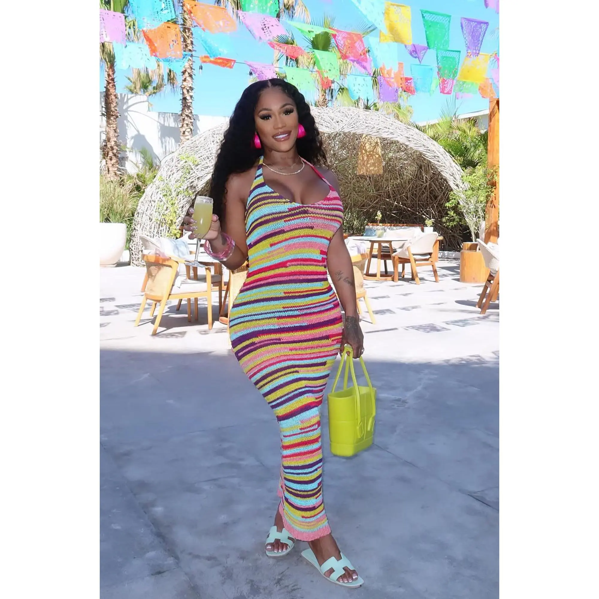 Modest Muse Crochet Maxi Dress - Multi Color